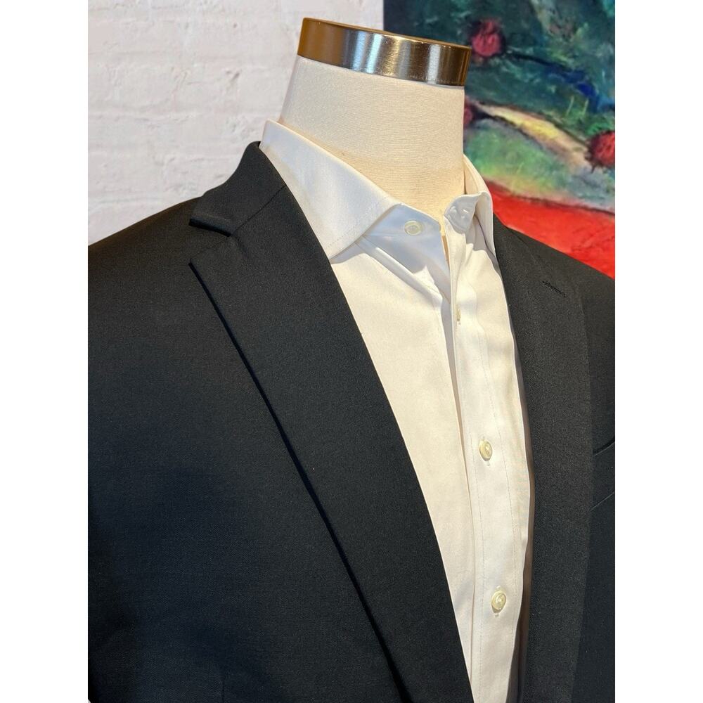 Stafford 44-46R Basic Black Classic Blazer Sport Suit Jacket Separate - Picture 6 of 16